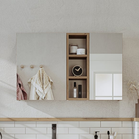 Lotus 2 Door Mirror Wall Cabinet