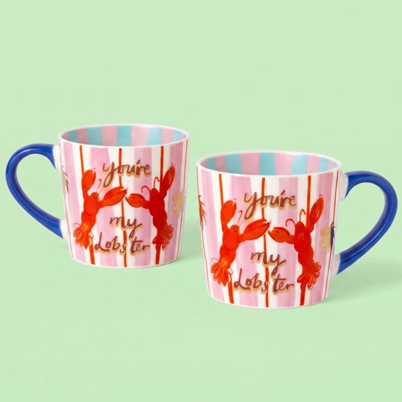 Eleanor Bowmer Set of 2 You're My Lobster Mug Set