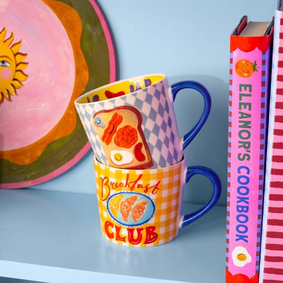 Eleanor Bowmer Set of 2 Breakfast Club & Sunny Side Up Mug Set