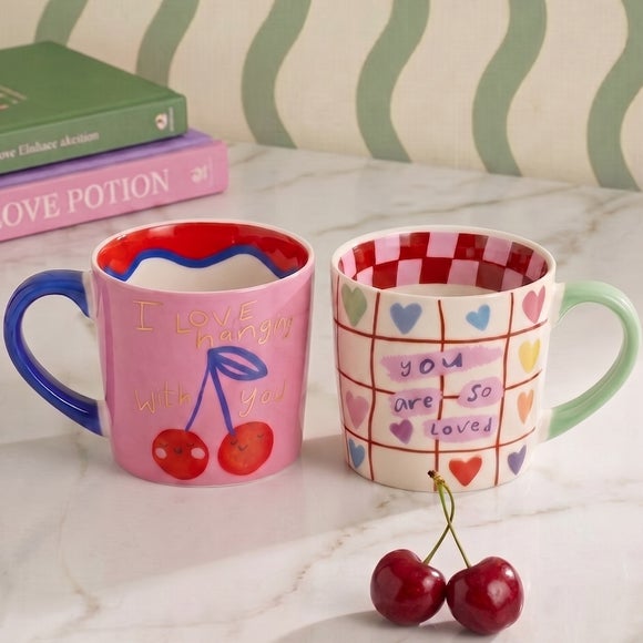 Eleanor Bowmer Set of 2 I Love Hanging With You Mug & You Are So Loved Mug Set
