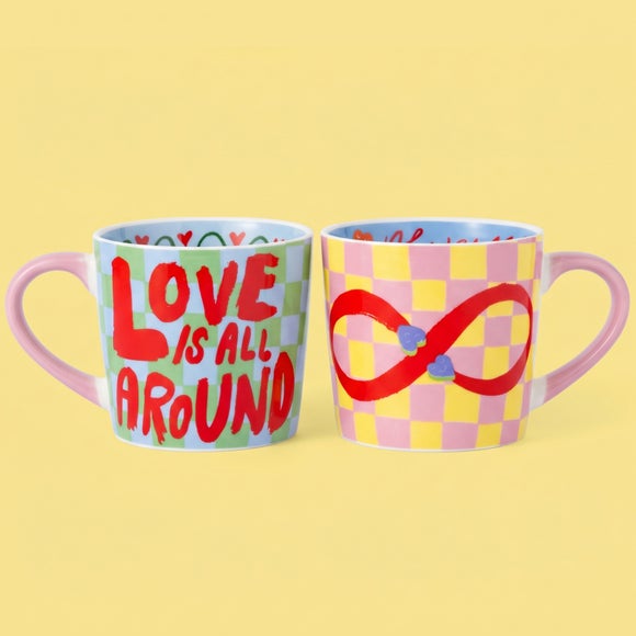 Eleanor Bowmer Set of 2 Love Is All Around & Forever and Always Mug Set