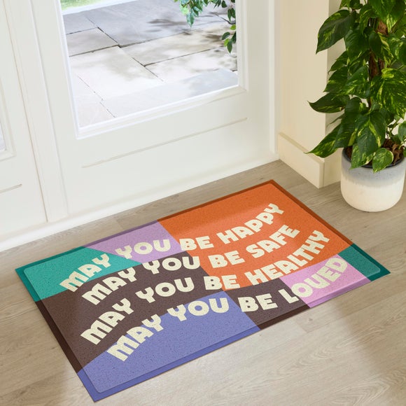 Artsy Mats Elizabeth Olwen May You Be Happy Indoor Outdoor Doormat