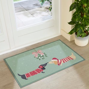 Artsy Mats Christmas Sausage Dogs Coir Doormat