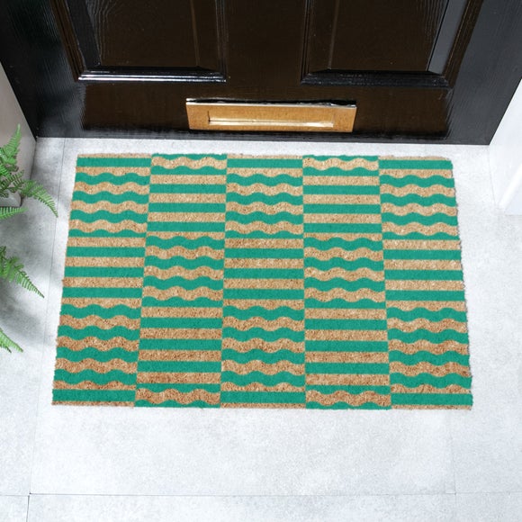 Artsy Mats Elizabeth Olwen Green Wave Coir Doormat