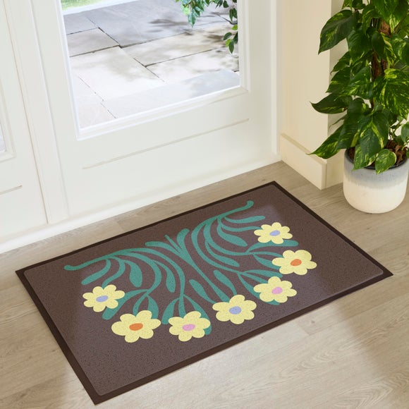 Artsy Mats Elizabeth Olwen Yellow Flowers Indoor Outdoor Doormat