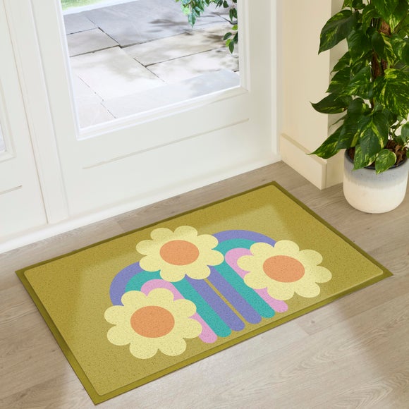 Artsy Mats Elizabeth Olwen Three Flowers Indoor Outdoor Doormat