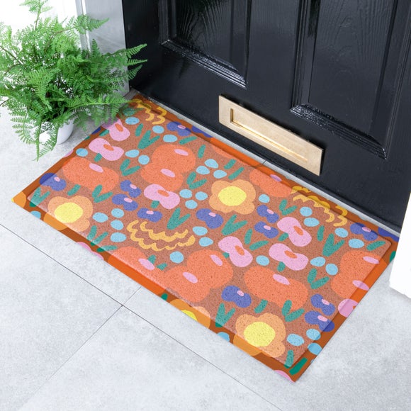 Artsy Mats Elizabeth Olwen Red Floral Indoor Outdoor Doormat
