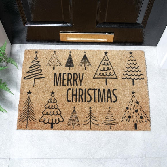 Artsy Mats Merry Christmas Tree Pattern Coir Doormat