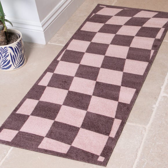 Artsy Mats Wavey Checkerboard Indoor Washable Runner