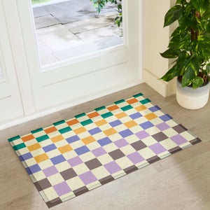 Artsy Mats Elizabeth Olwen Check Fade Indoor Outdoor Doormat