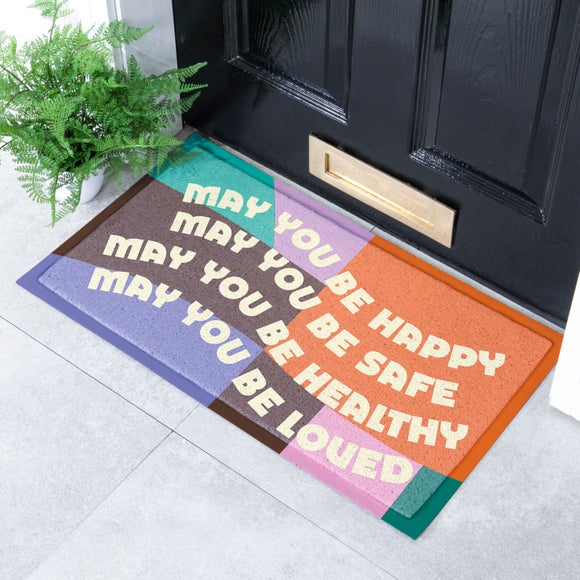 Artsy Mats Elizabeth Olwen May You Be Happy Indoor Outdoor Doormat