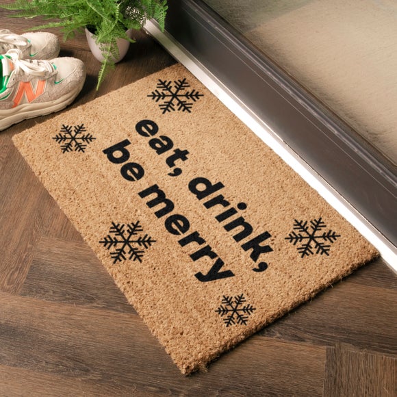 Artsy Mats Eat Drink Be Merry Christmas Coir Doormat