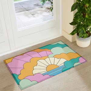 Artsy Mats Elizabeth Olwen Retro Clouds Indoor Outdoor Doormat