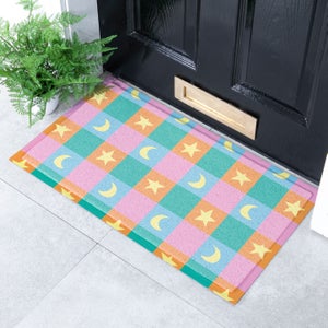 Artsy Mats Elizabeth Olwen Crescent And Stars Indoor Outdoor Doormat