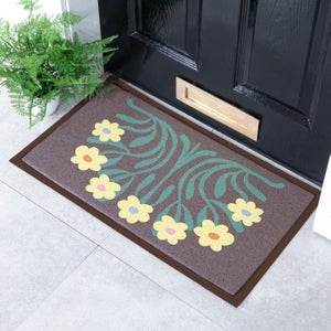 Artsy Mats Elizabeth Olwen Yellow Flowers Indoor Outdoor Doormat