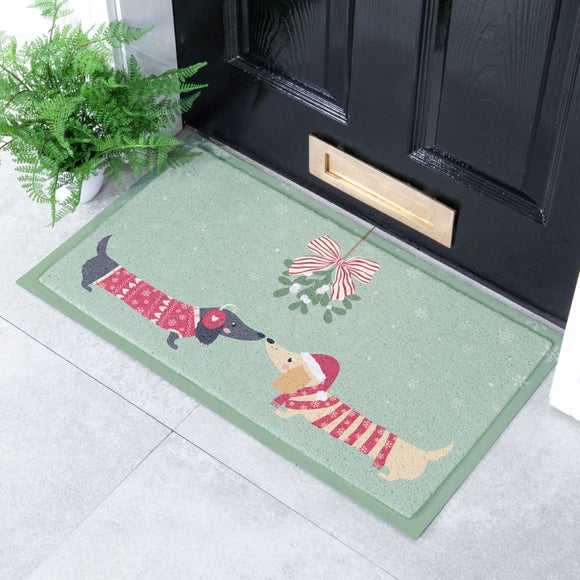 Artsy Mats Christmas Sausage Dogs Indoor Outdoor Doormat