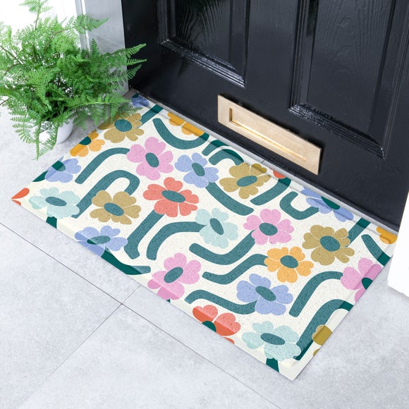 Artsy Mats Elizabeth Olwen Chunky Floral Indoor Outdoor Doormat