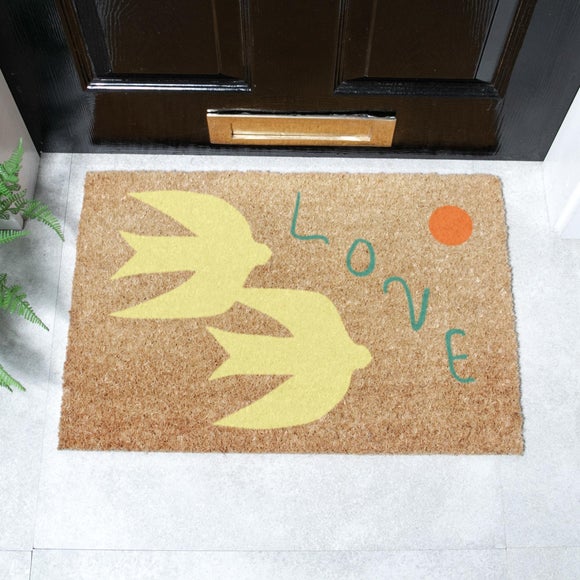 Artsy Mats Elizabeth Olwen Swan Love Coir Doormat