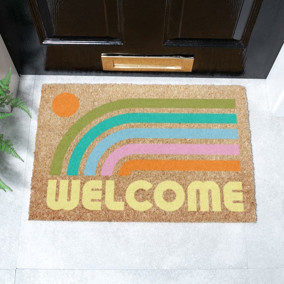 Artsy Mats Elizabeth Olwen Welcome Rainbow Coir Doormat