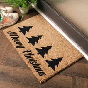Artsy Mats Christmas Trees With Merry Christmas Greeting Coir Doormat
