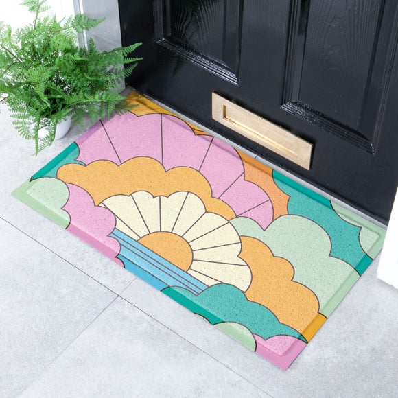 Artsy Mats Elizabeth Olwen Retro Clouds Indoor Outdoor Doormat