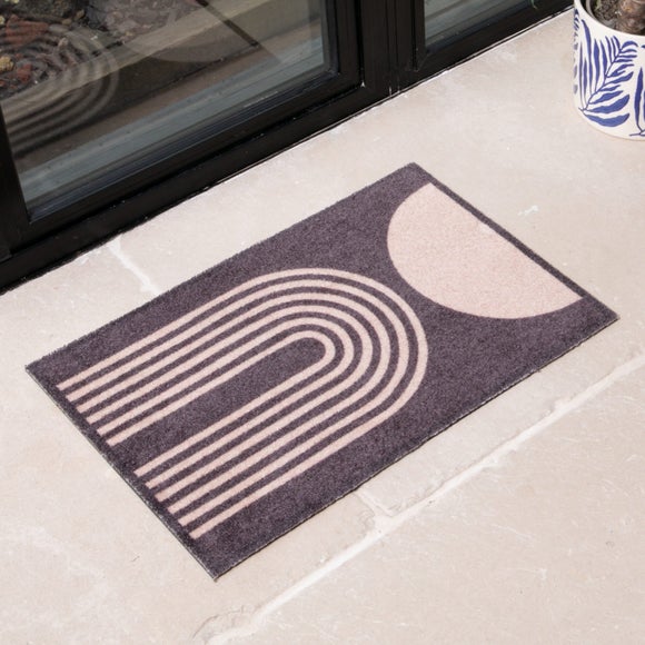 Artsy Mats Brown Abstract Indoor Washable Doormat