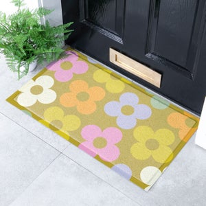 Artsy Mats Elizabeth Olwen Petals On Pistachio Indoor Outdoor Doormat