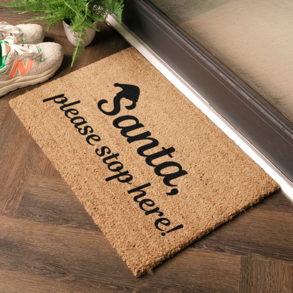 Artsy Mats Santa Please Stop Here Coir Doormat