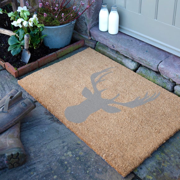 Artsy Mats Country Home Stagshead Extra Large Grey Coir Doormat