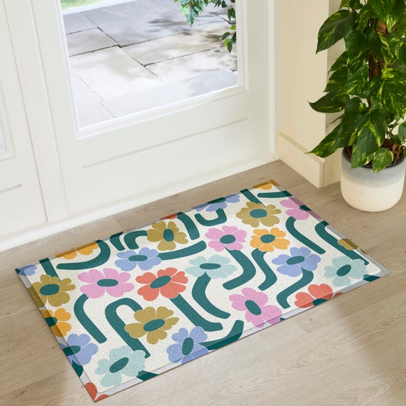 Artsy Mats Elizabeth Olwen Chunky Floral Indoor Outdoor Doormat