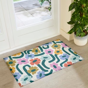 Artsy Mats Elizabeth Olwen Chunky Floral Indoor Outdoor Doormat