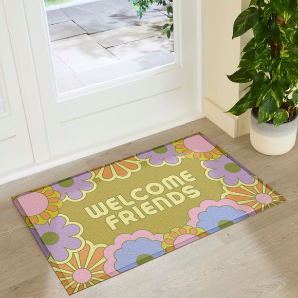 Artsy Mats Elizabeth Olwen Welcome Friends Indoor Outdoor Doormat
