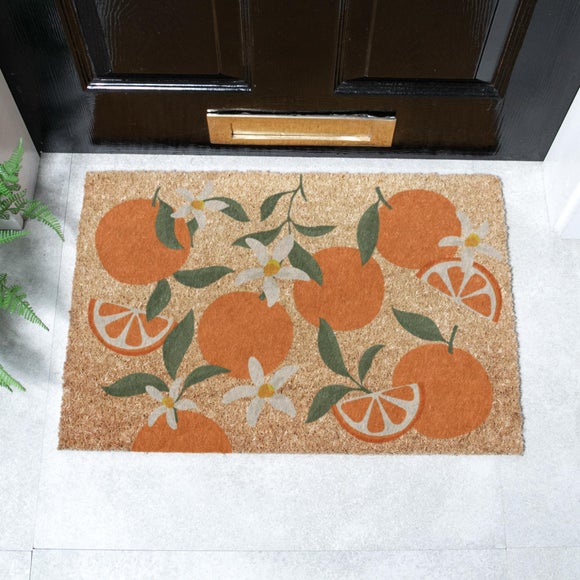 Artsy Mats Orange Pattern Coir Doormat
