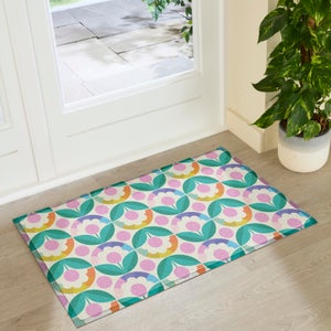 Artsy Mats Elizabeth Olwen Petal Pink Dots Indoor Outdoor Doormat