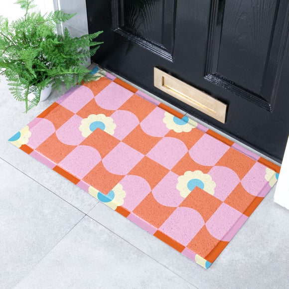 Artsy Mats Elizabeth Olwen Floral Wave Pattern Indoor Outdoor Doormat