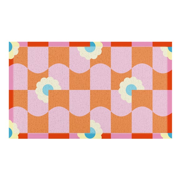 Photo 2 of Artsy Mats Elizabeth Olwen Floral Wave Pattern Indoor Outdoor Doormat
