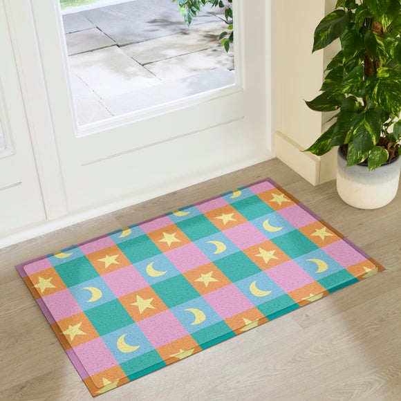 Artsy Mats Elizabeth Olwen Crescent and Stars Indoor Outdoor Doormat