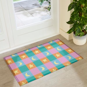 Artsy Mats Elizabeth Olwen Crescent And Stars Indoor Outdoor Doormat