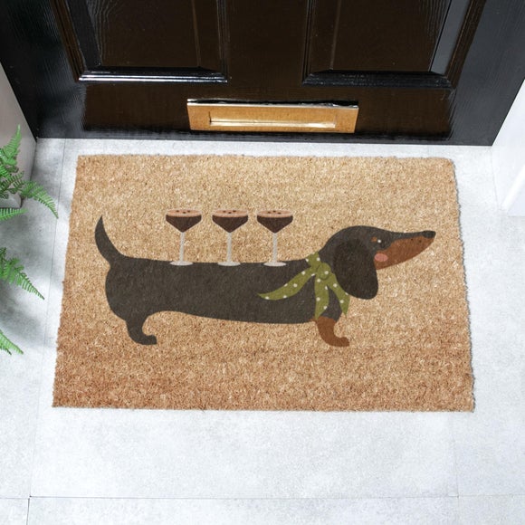 Artsy Mats Sausage Dog Martini Coir Doormat