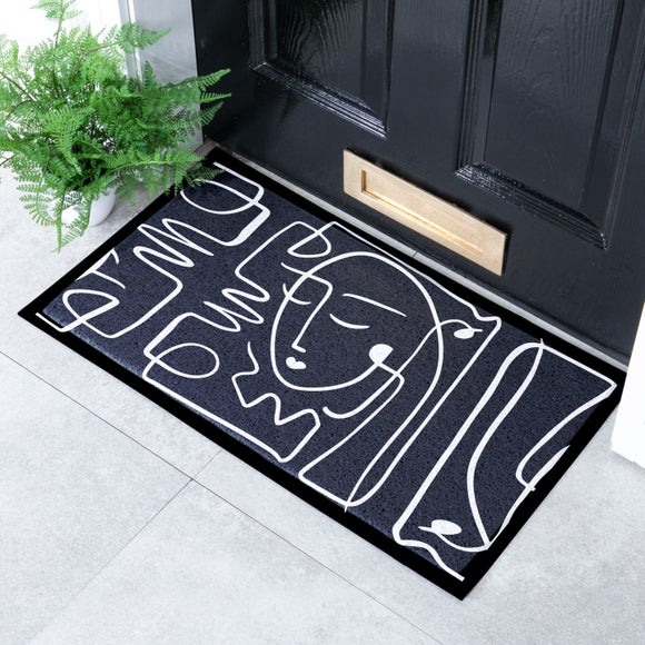 Artsy Mats Face Lines Abstract Indoor Outdoor Doormat