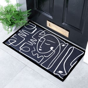 Artsy Mats Face Lines Abstract Indoor Outdoor Doormat