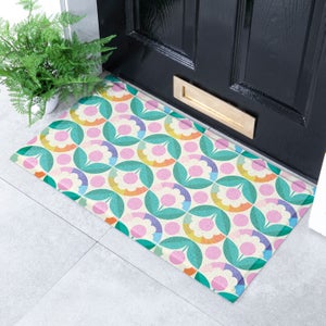 Artsy Mats Elizabeth Olwen Petal Pink Dots Indoor Outdoor Doormat