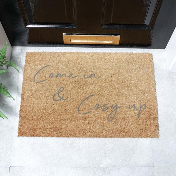 Artsy Mats Come in and Cosy up Grey Coir Doormat