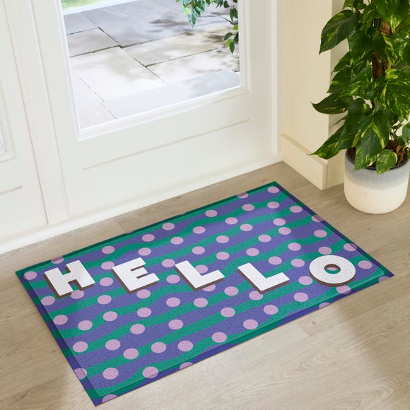 Artsy Mats Elizabeth Olwen Hello Dots Indoor Outdoor Doormat