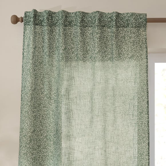 Yard Perrie Leaf Hidden Tab Top Voile Panel