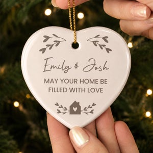 Personalised New Home Ceramic Heart Decoration