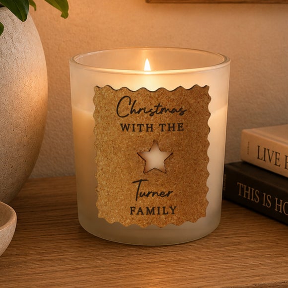 Personalised Star Cork Label Vanilla Jar Candle