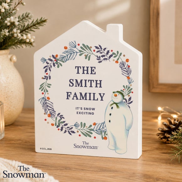 Personalised The Snowman Countdown to Christmas Wooden House Ornament