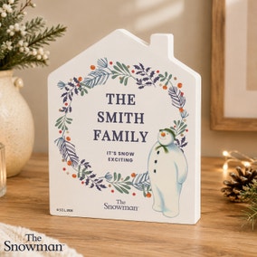 Personalised The Snowman Countdown to Christmas Wooden House Ornament