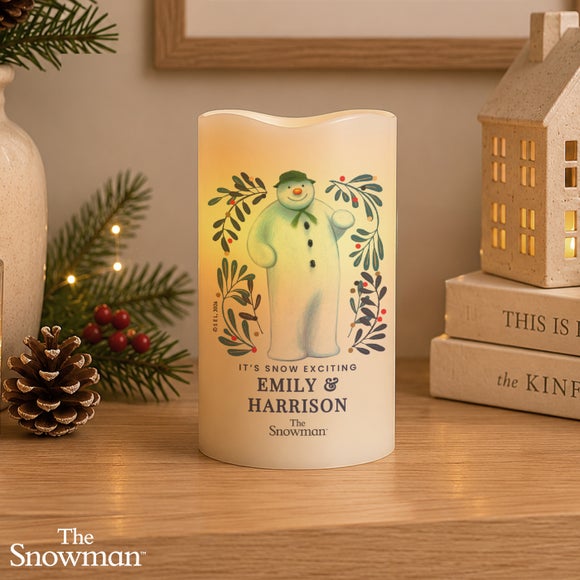 View Personalised The Snowman Countdown To Christmas Led Candle View Personalised The Snowman Countdown To Christmas Led Candle